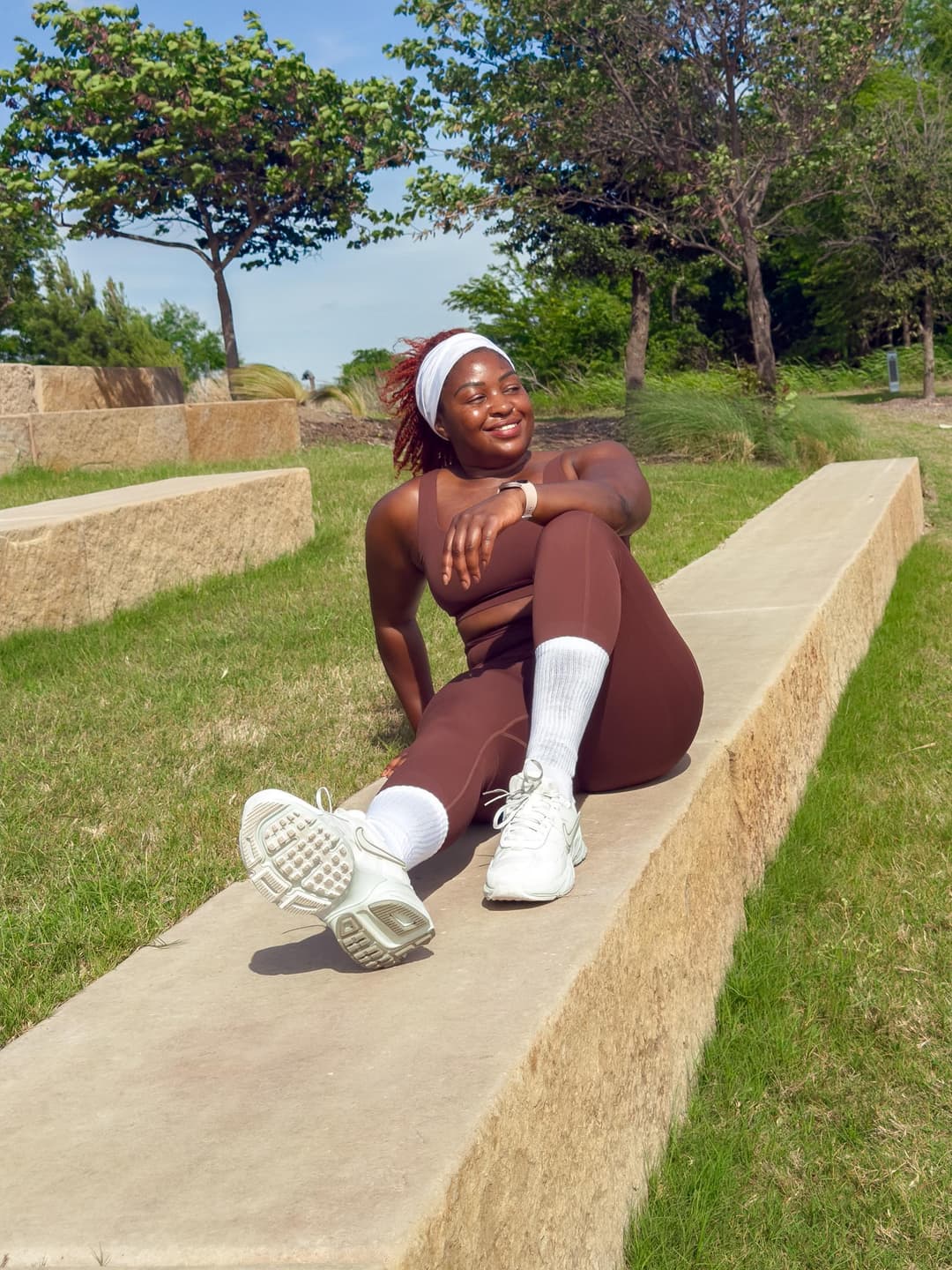 Confident woman in activewear